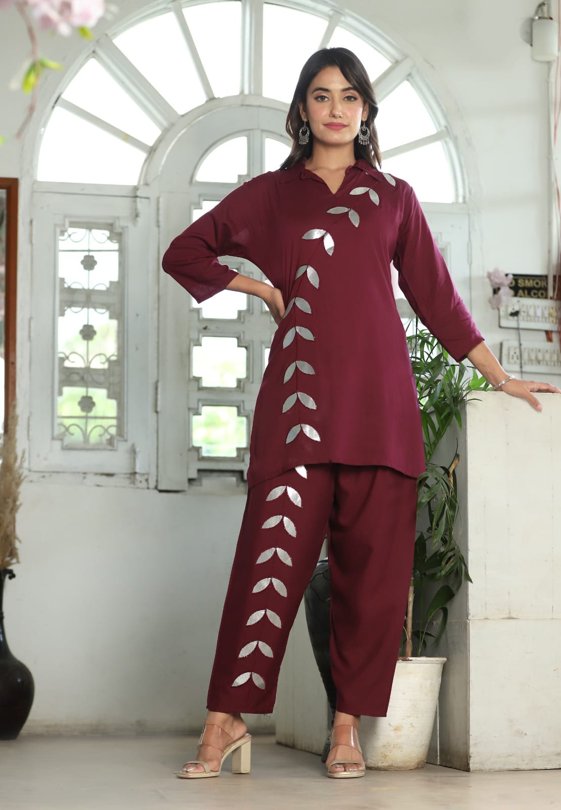 Mirror Work Kurti & Pants Set