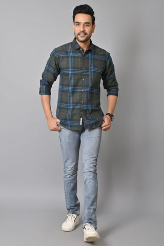 Jaguro Men's Checkered Casual Shirt