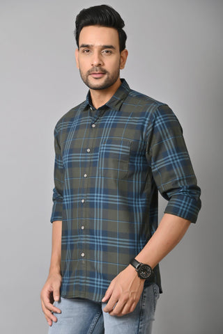 Jaguro Men's Checkered Casual Shirt