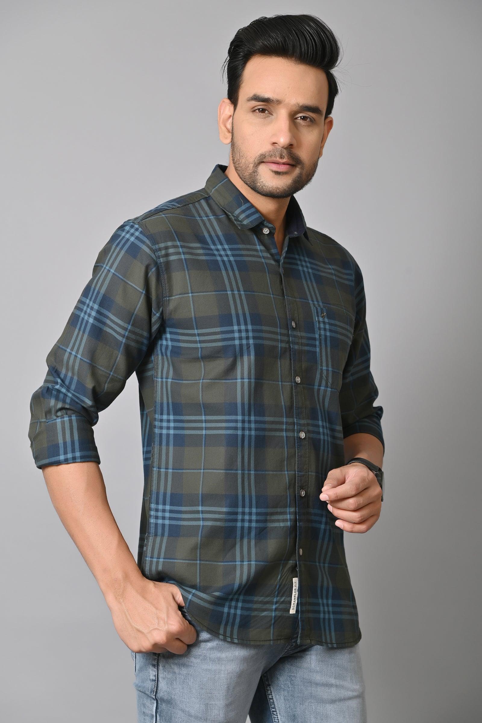 Jaguro Men's Checkered Casual Shirt