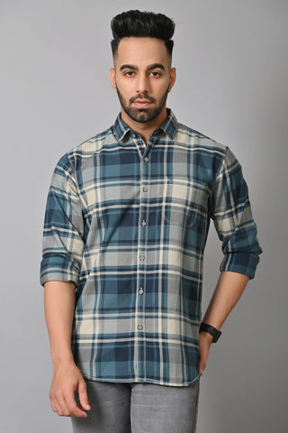 Jaguro Men's Checkered Casual Shirt