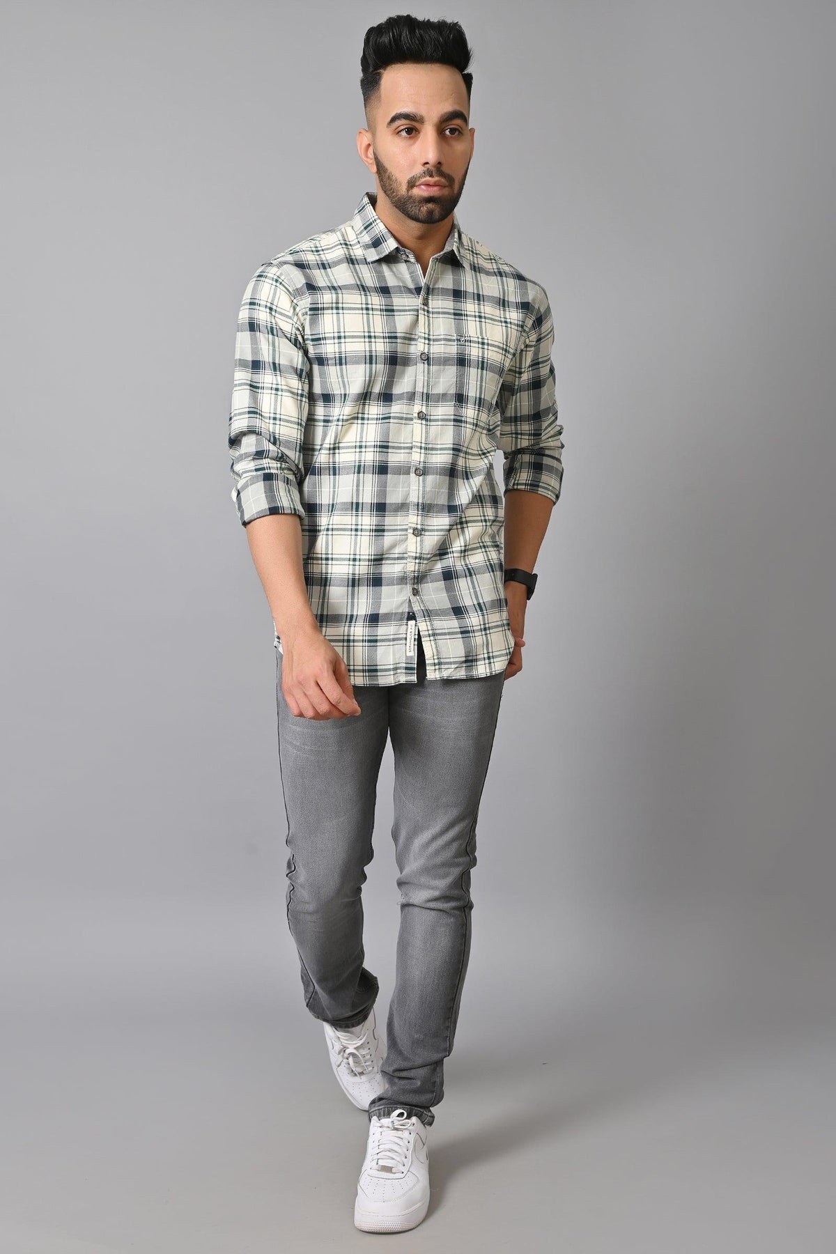 Jaguro Men's Checkered Casual Shirt