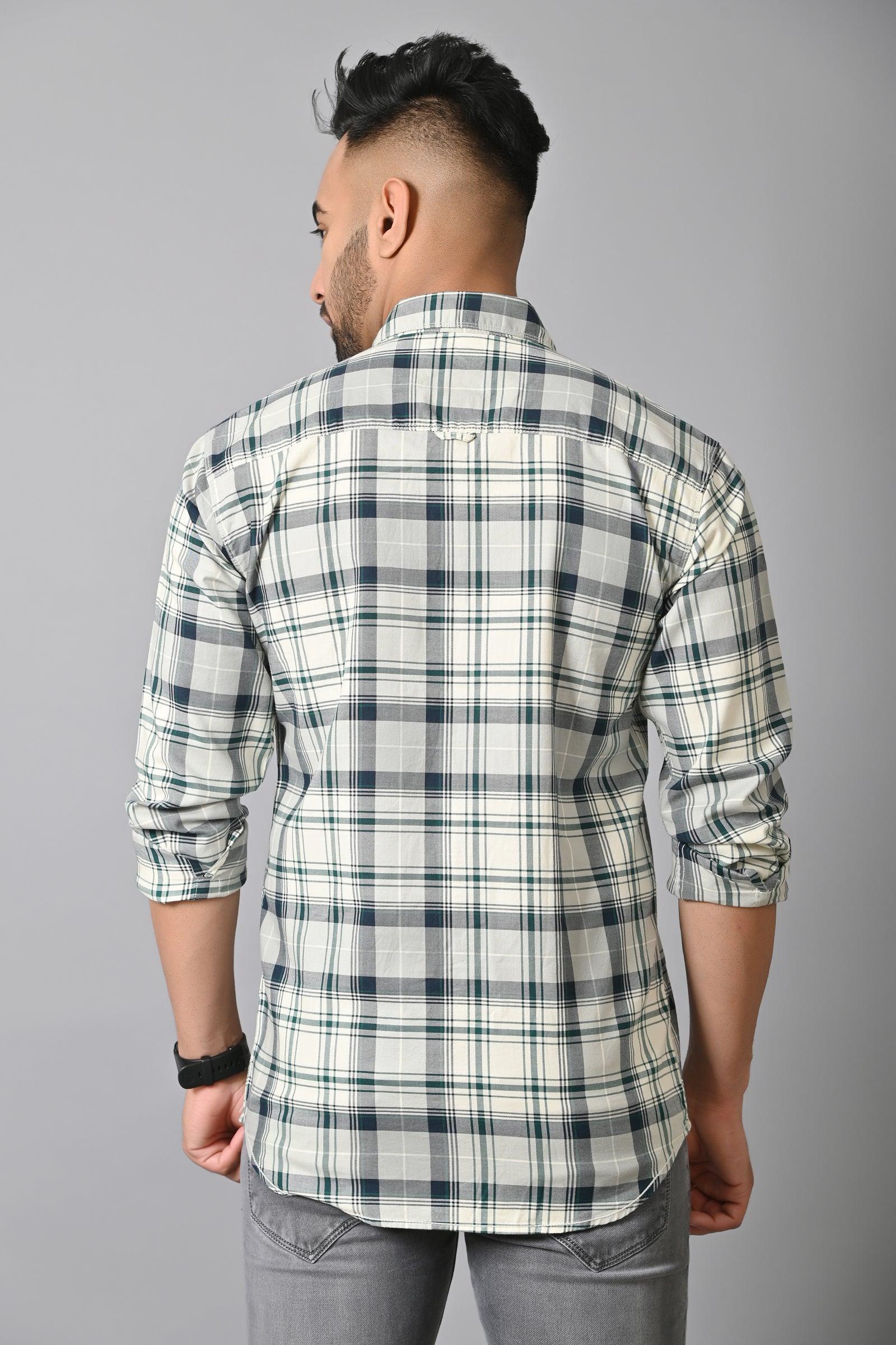 Jaguro Men's Checkered Casual Shirt