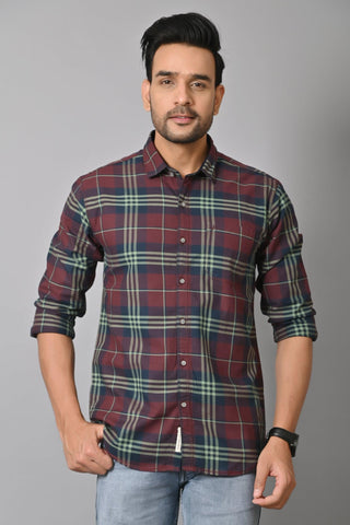 Jaguro Men's Checkered Casual Shirt