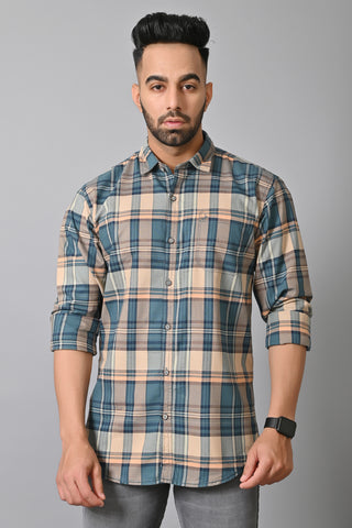 Jaguro Men's Checkered Casual Shirt