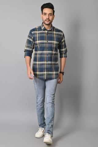 Jaguro Men's Checkered Casual Shirt