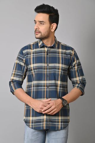 Jaguro Men's Checkered Casual Shirt