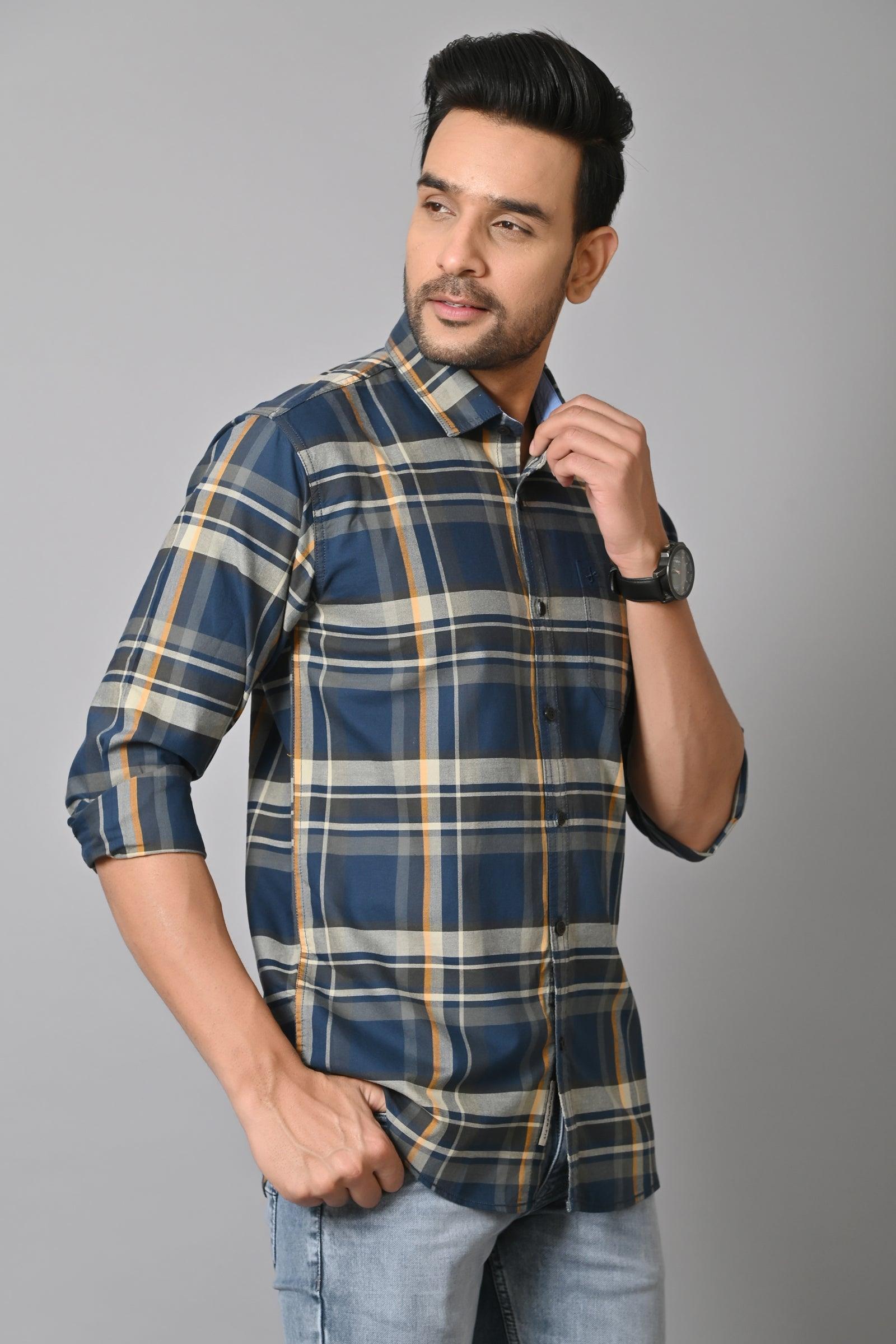 Jaguro Men's Checkered Casual Shirt