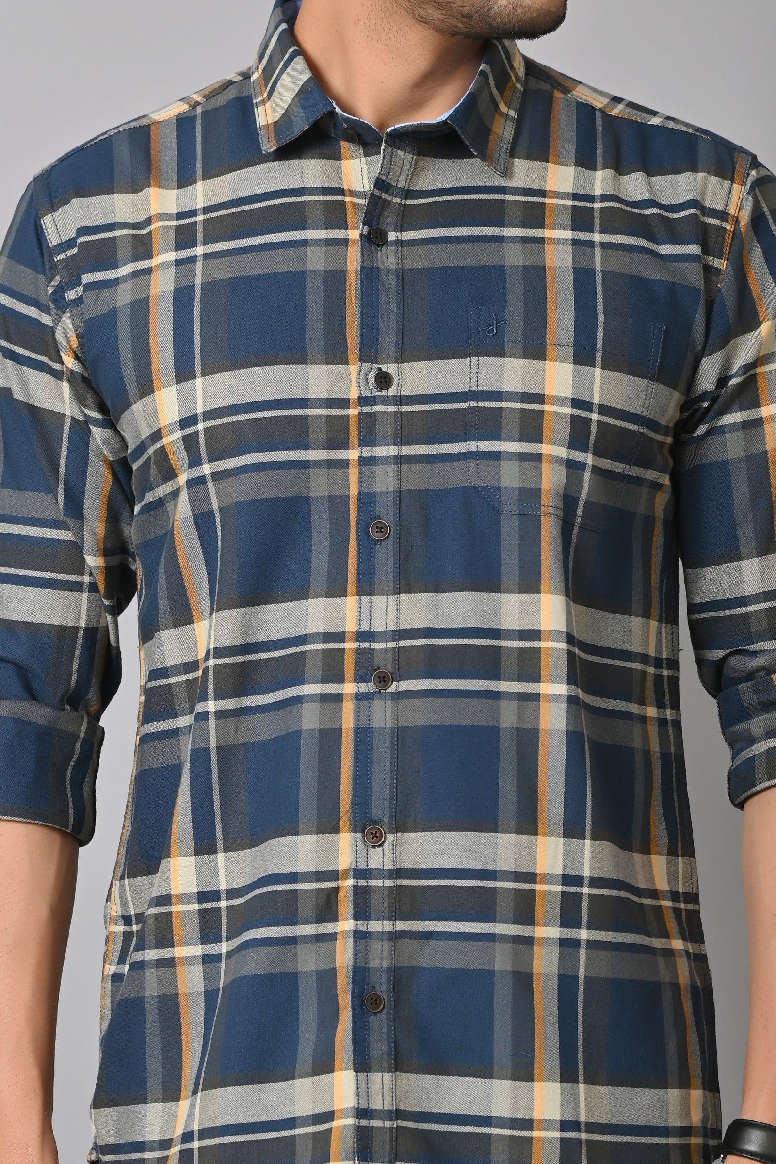 Jaguro Men's Checkered Casual Shirt