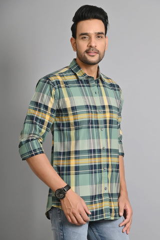 Jaguro Men's Checkered Casual Shirt