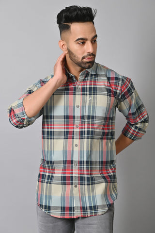 Jaguro Men's Checkered Casual Shirt