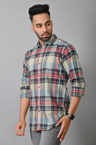 Jaguro Men's Checkered Casual Shirt