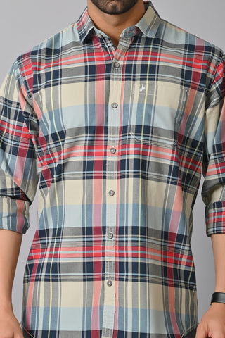 Jaguro Men's Checkered Casual Shirt