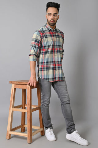 Jaguro Men's Checkered Casual Shirt