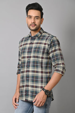 Jaguro Men's Checkered Casual Shirt