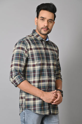 Jaguro Men's Checkered Casual Shirt