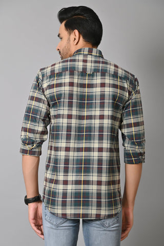 Jaguro Men's Checkered Casual Shirt