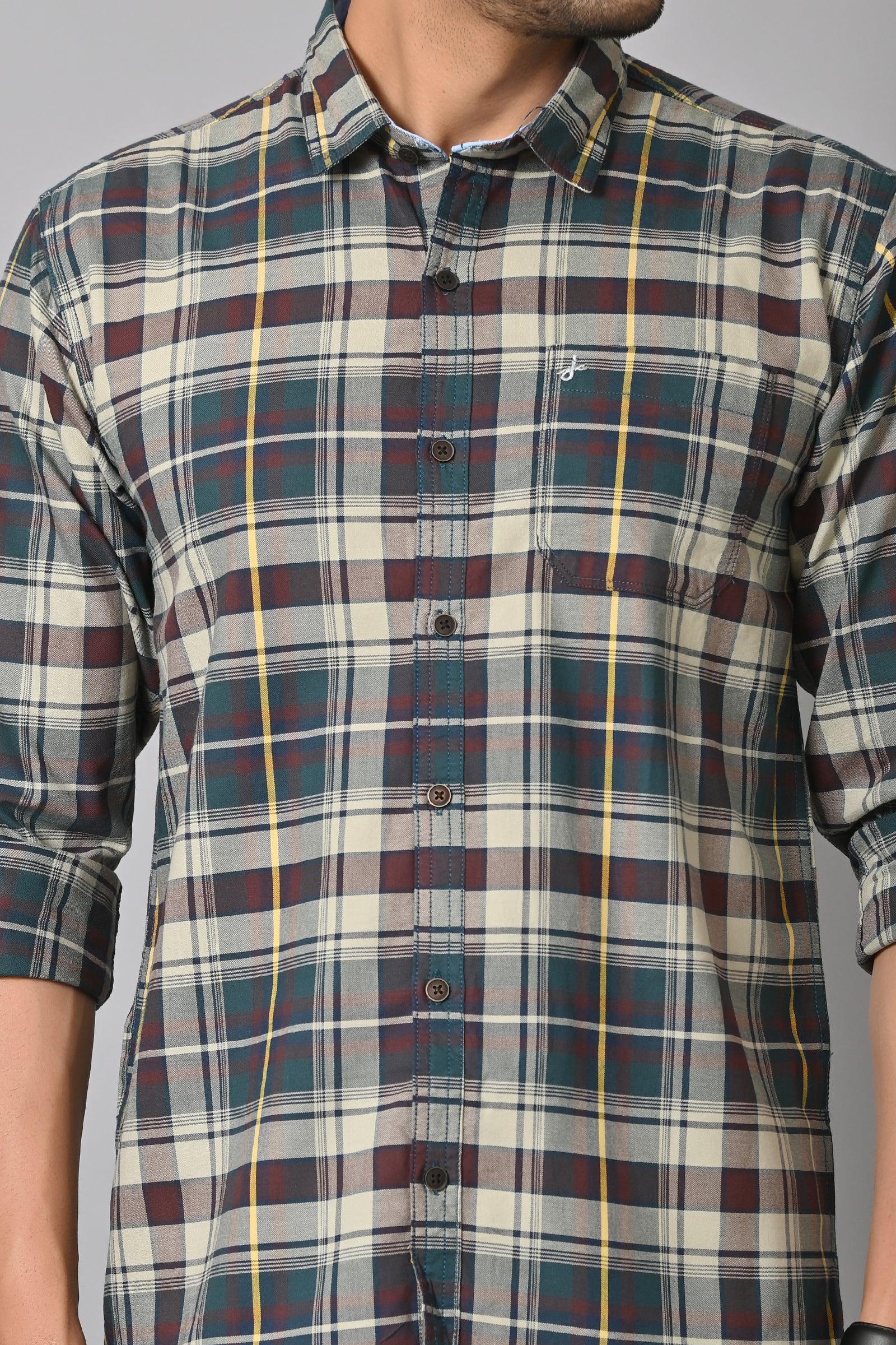 Jaguro Men's Checkered Casual Shirt