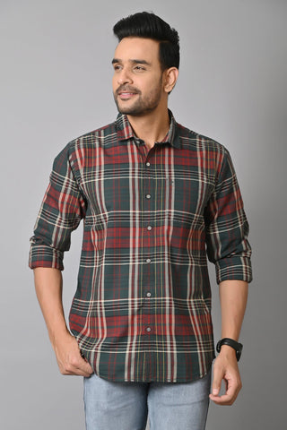 Jaguro Men's Checkered Casual Shirt