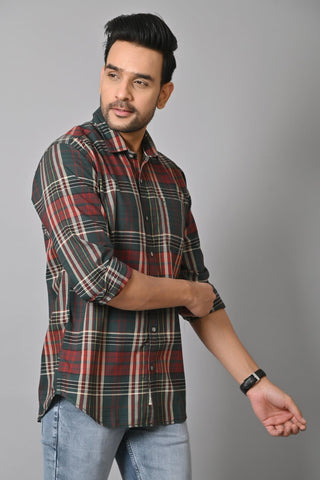 Jaguro Men's Checkered Casual Shirt