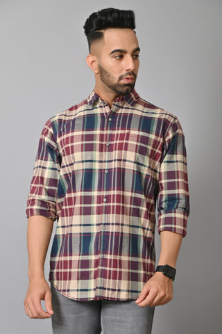 Jaguro Men's Checkered Casual Shirt