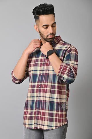 Jaguro Men's Checkered Casual Shirt