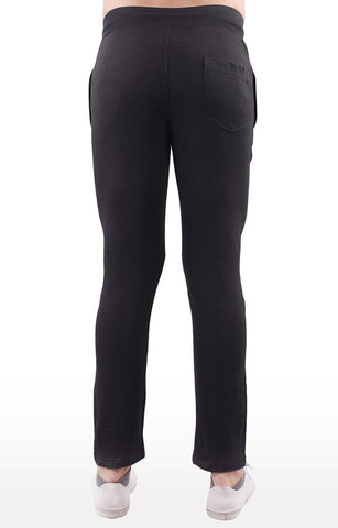 JAGURO Black Cotton Solid Trackpant