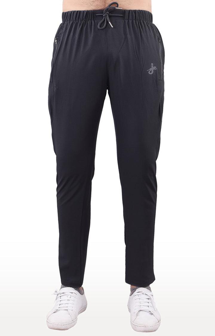 JAGURO Stylish Dark Grey Polyester Solid Trackpant