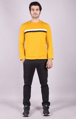 JAGURO Mustard Fit Type Full-Sleeves T-Shirt