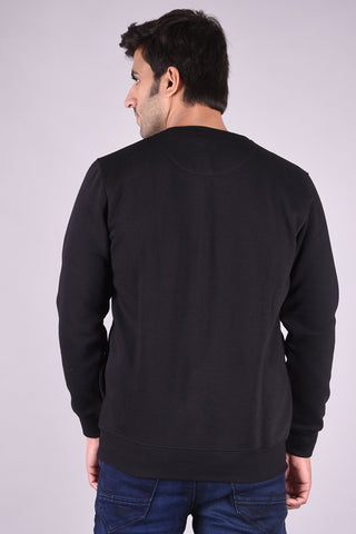 JAGURO Trendy Men's Cotton Black Sweatshirt