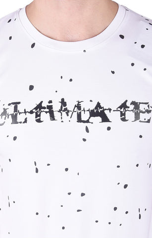 JAGURO White Stylish Printed T-Shirt