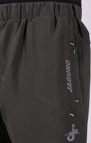 JAGURO Olive Polyester Solid Sports Trackpant