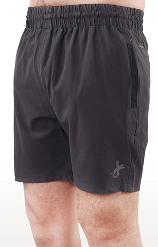 JAGURO Dark Grey Polyester Activewear Shorts