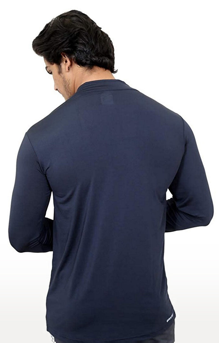 JAGURO Blue Stylish Full-Sleeves T-Shirt