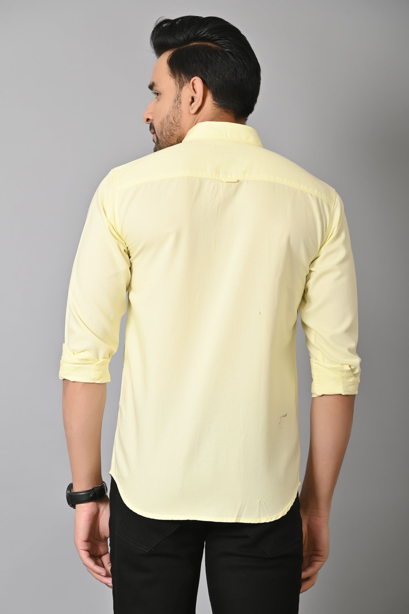 Jaguro Men's Formal shirt Cotton Lemon Yellow