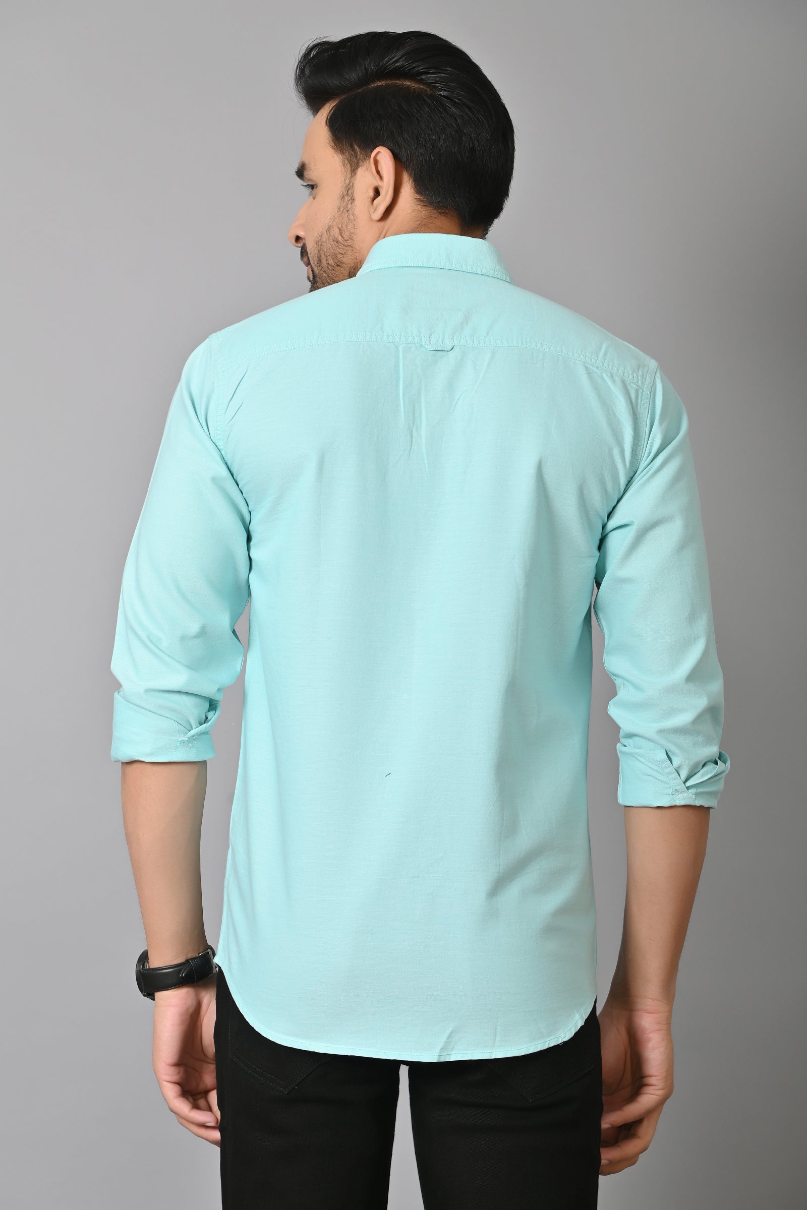 Jaguro Men's Formal Shirt Cotton Turquoise