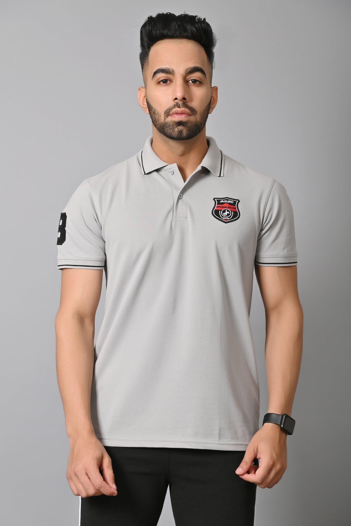 Jaguro Men's Polo Tshirt Grey