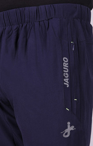 JAGURO Blue Polyester Solid Sports Trackpant