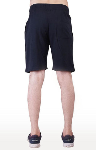 JAGURO Black Cotton Sports Shorts