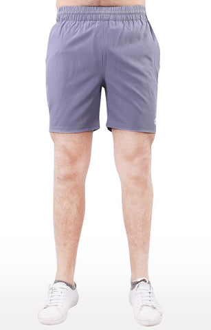 JAGURO Light Grey Polyester Activewear Shorts