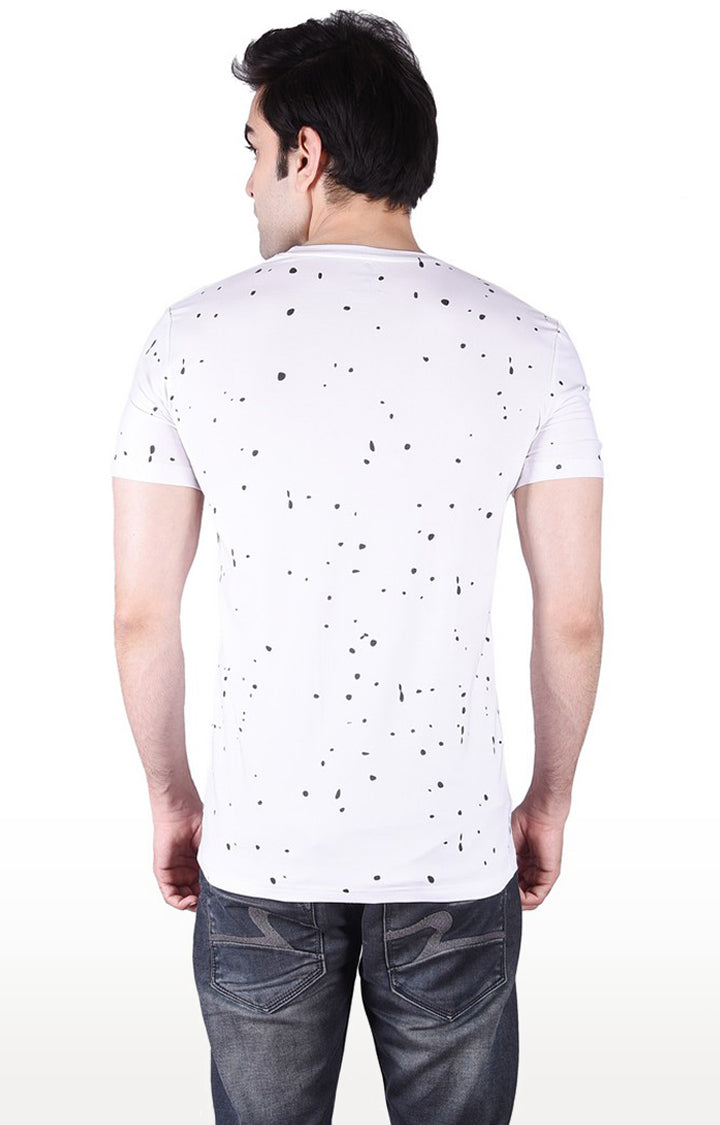 JAGURO White Stylish Printed T-Shirt