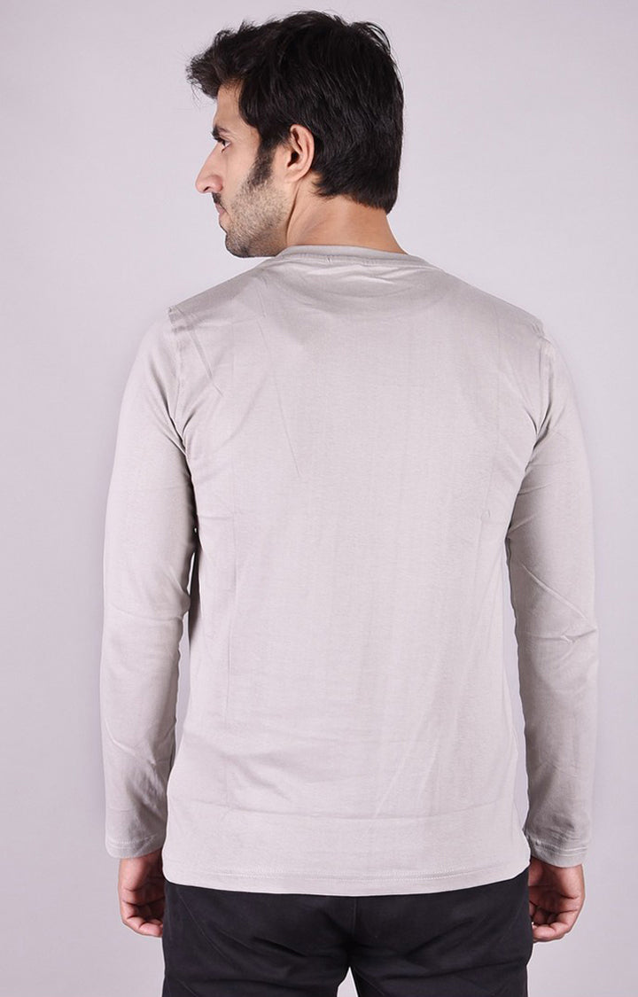 JAGURO Grey Fit Type Full-Sleeves T-Shirt