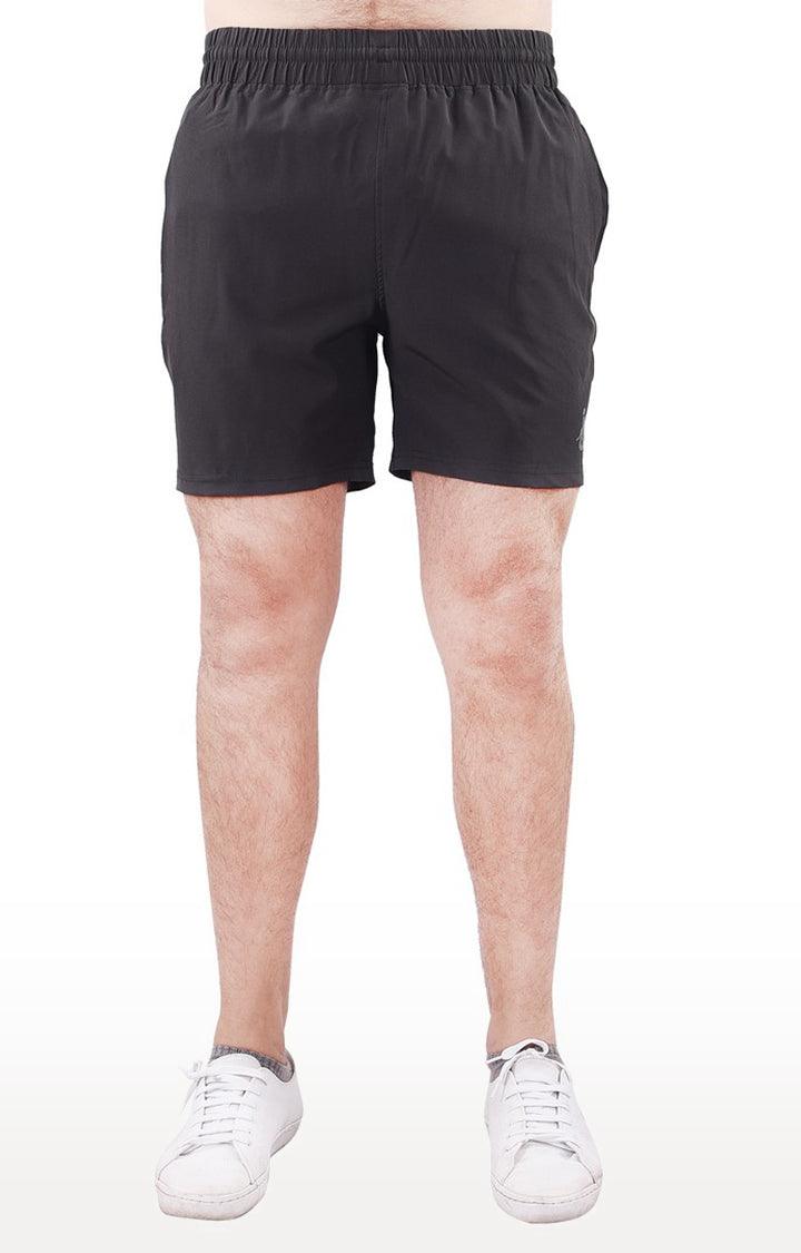 JAGURO Dark Grey Polyester Activewear Shorts