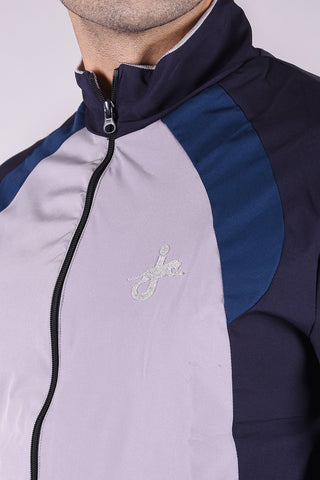 JAGURO Stylish Men's Polyester Grey Shaded Jacket