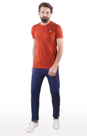 JAGURO Blue Cotton Solid Trackpant