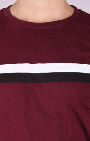 JAGURO Maroon Fit Type Full-Sleeves T-Shirt