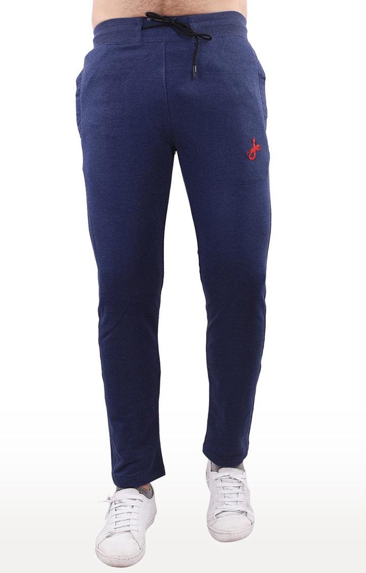 JAGURO Blue Cotton Solid Trackpant