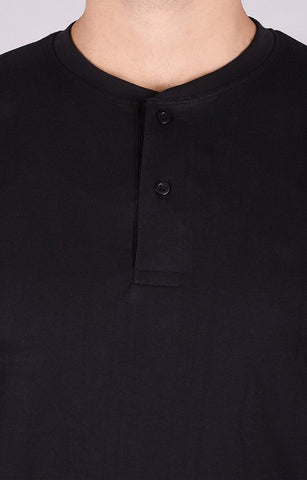 JAGURO Black Modern Full-Sleeves T-Shirt