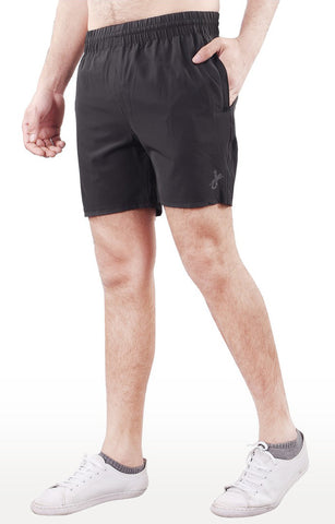 JAGURO Dark Grey Polyester Activewear Shorts