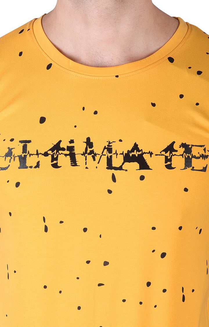JAGURO Yellow Stylish Printed T-Shirt